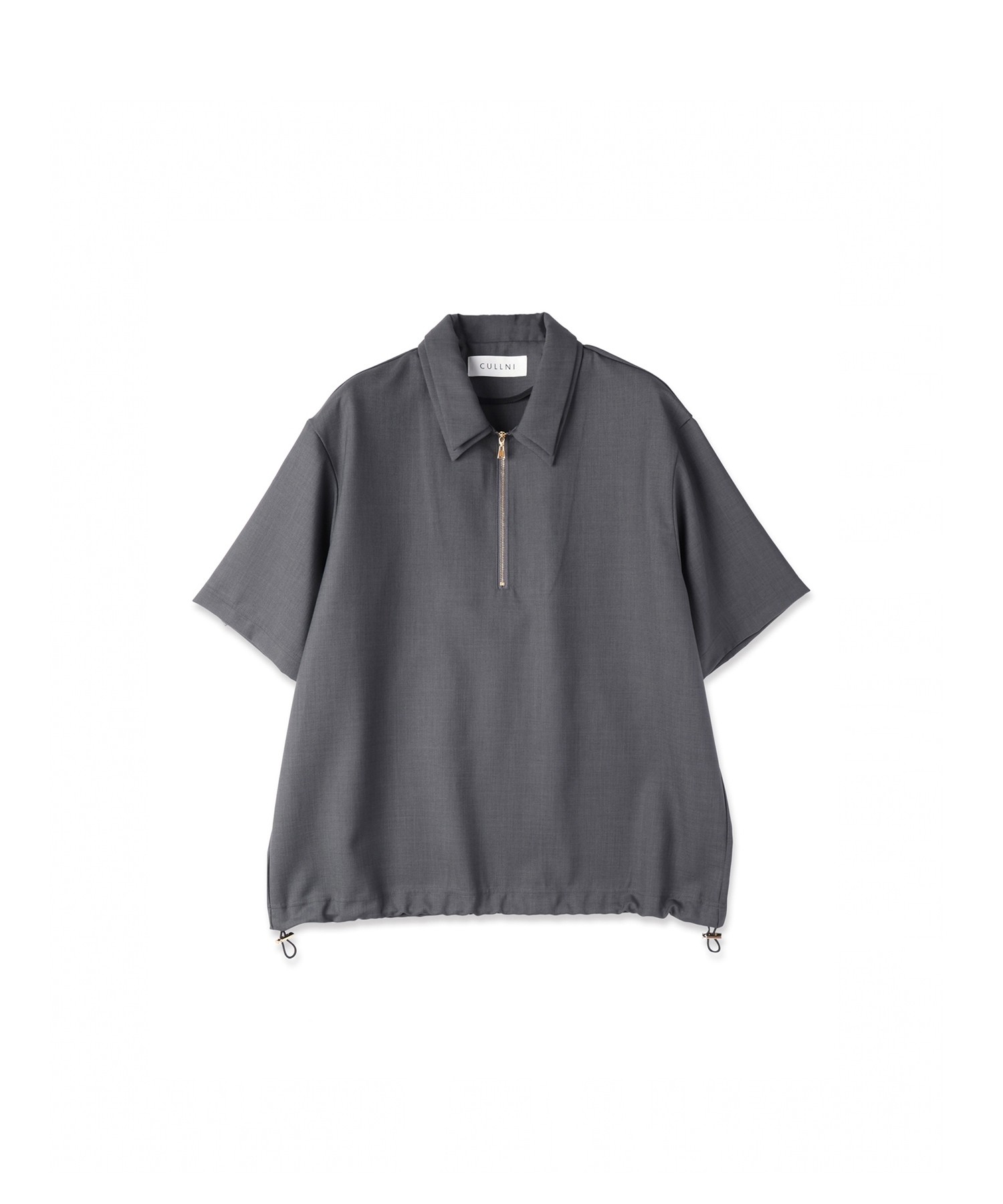 Dry Gabardine Layered collar Half Zip Shirt