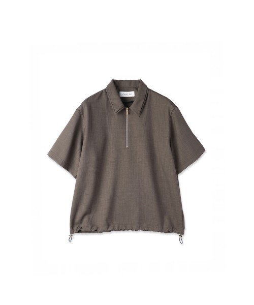 Dry Gabardine Layered collar Half Zip Shirt