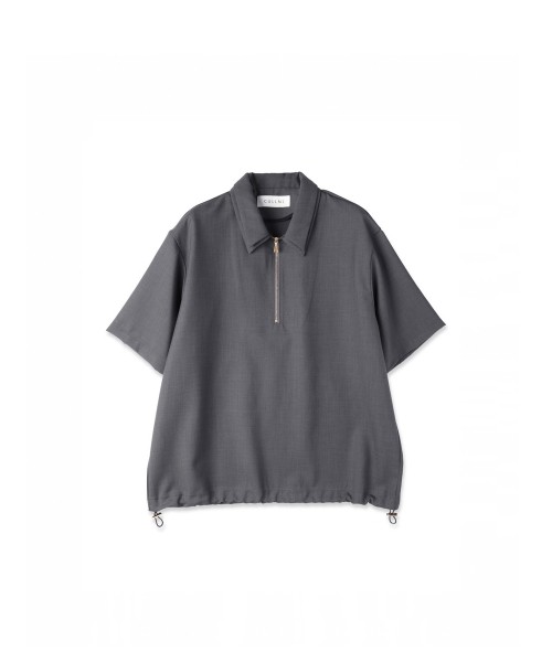 Dry Gabardine Layered collar Half Zip Shirt