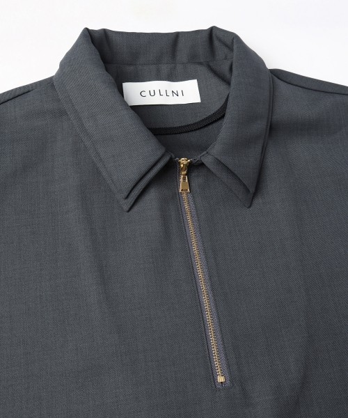 Dry Gabardine Layered collar Half Zip Shirt