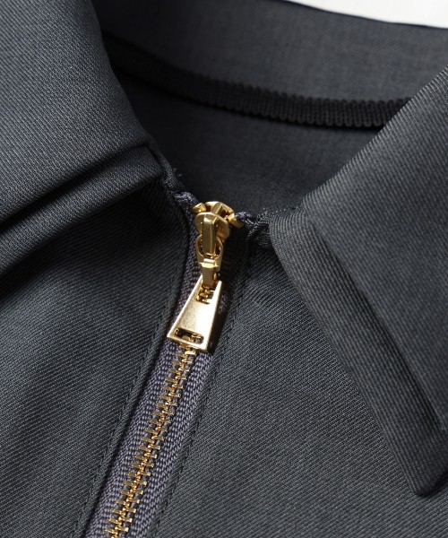 Dry Gabardine Layered collar Half Zip Shirt