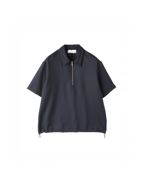 Dry Gabardine Layered collar Half Zip Shirt