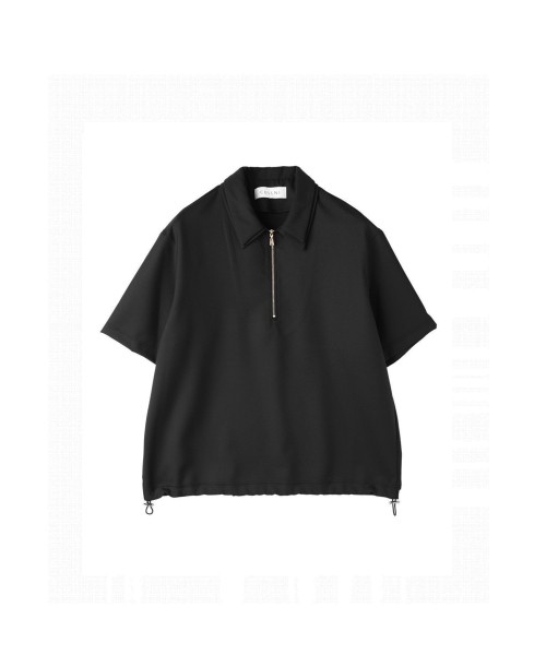 Dry Gabardine Layered collar Half Zip Shirt