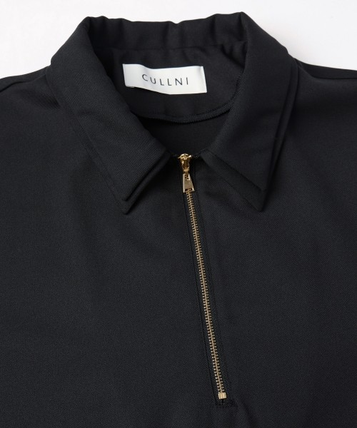 Dry Gabardine Layered collar Half Zip Shirt
