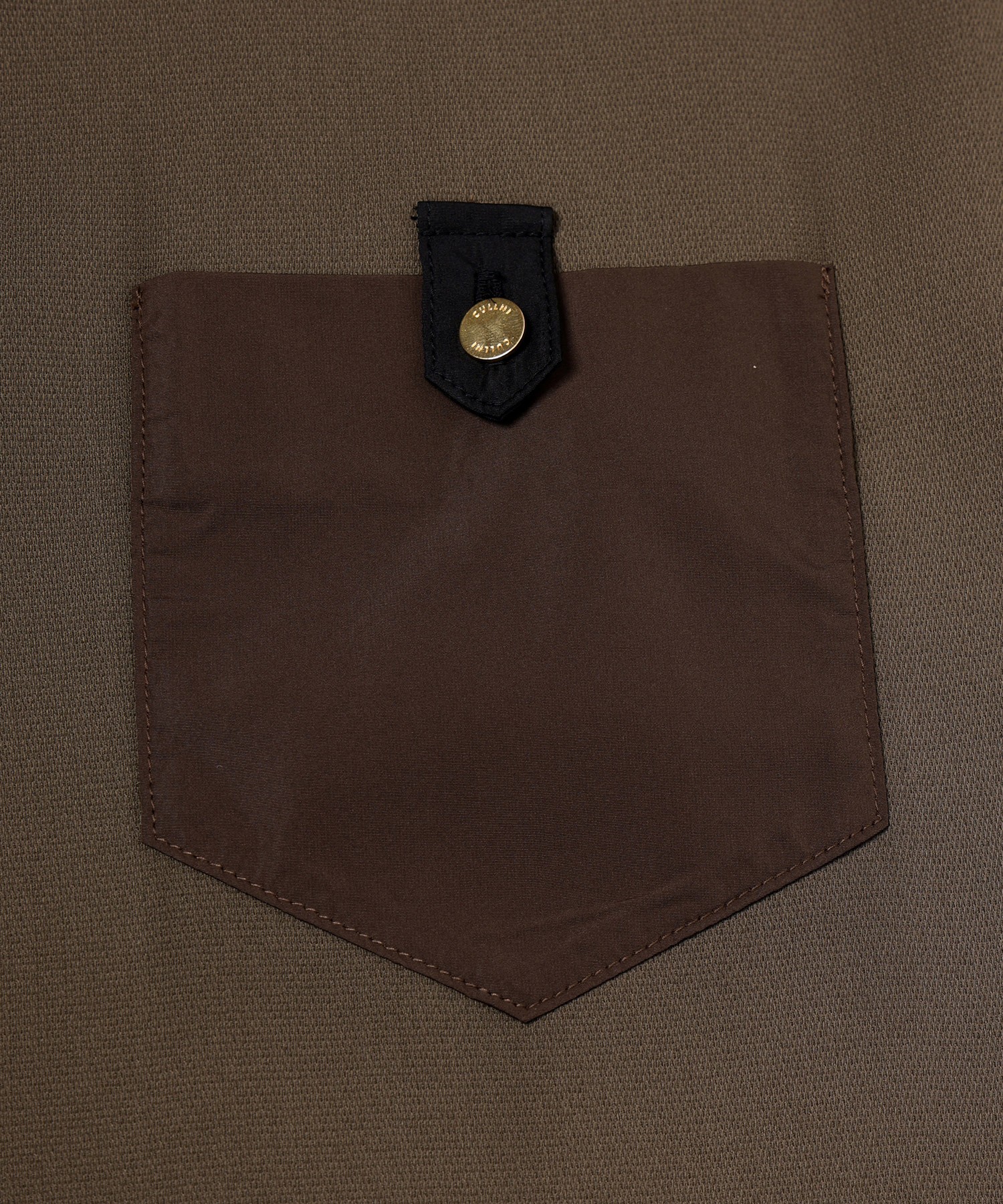 Dry Stretch Cloth Contrast Panel Short Sleeve Pullover