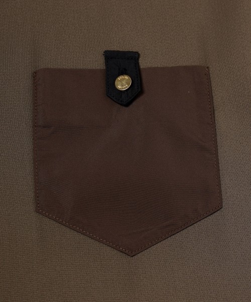 Dry Stretch Cloth Contrast Panel Short Sleeve Pullover