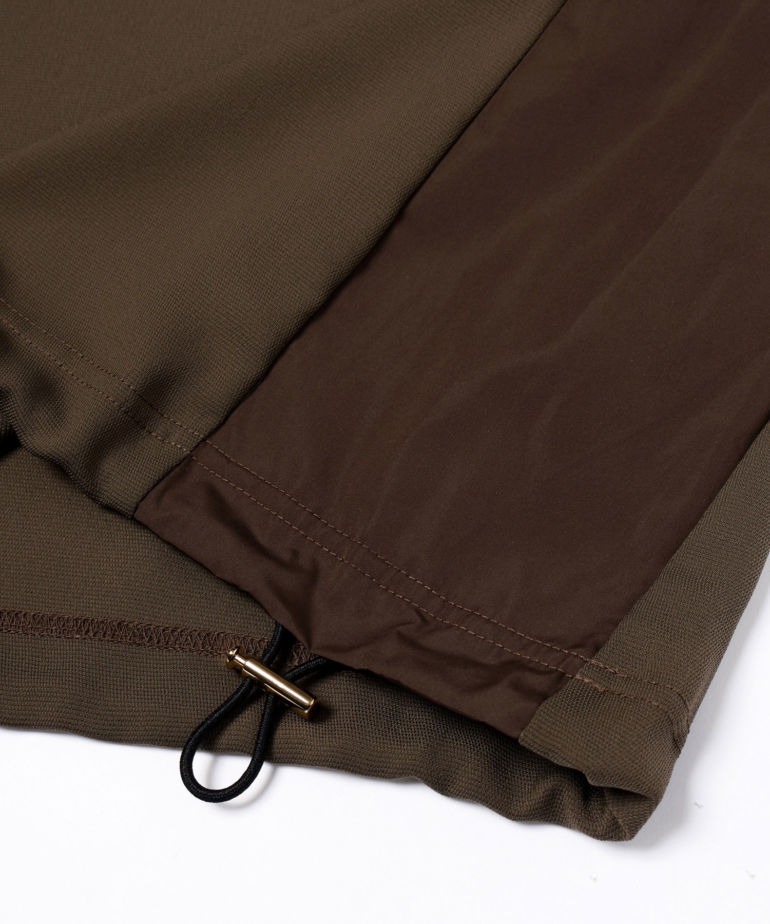 Dry Stretch Cloth Contrast Panel Short Sleeve Pullover