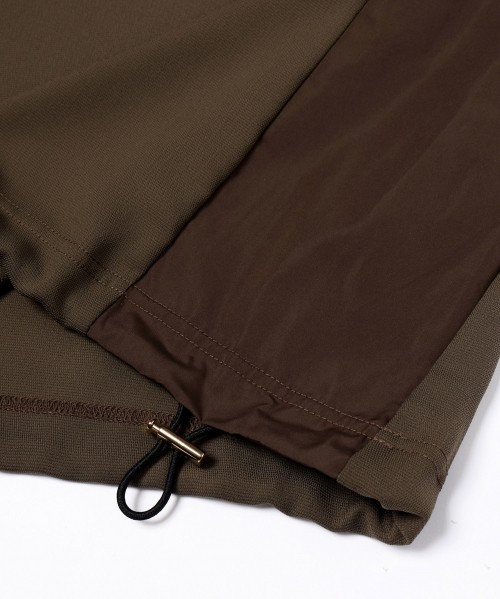 Dry Stretch Cloth Contrast Panel Short Sleeve Pullover