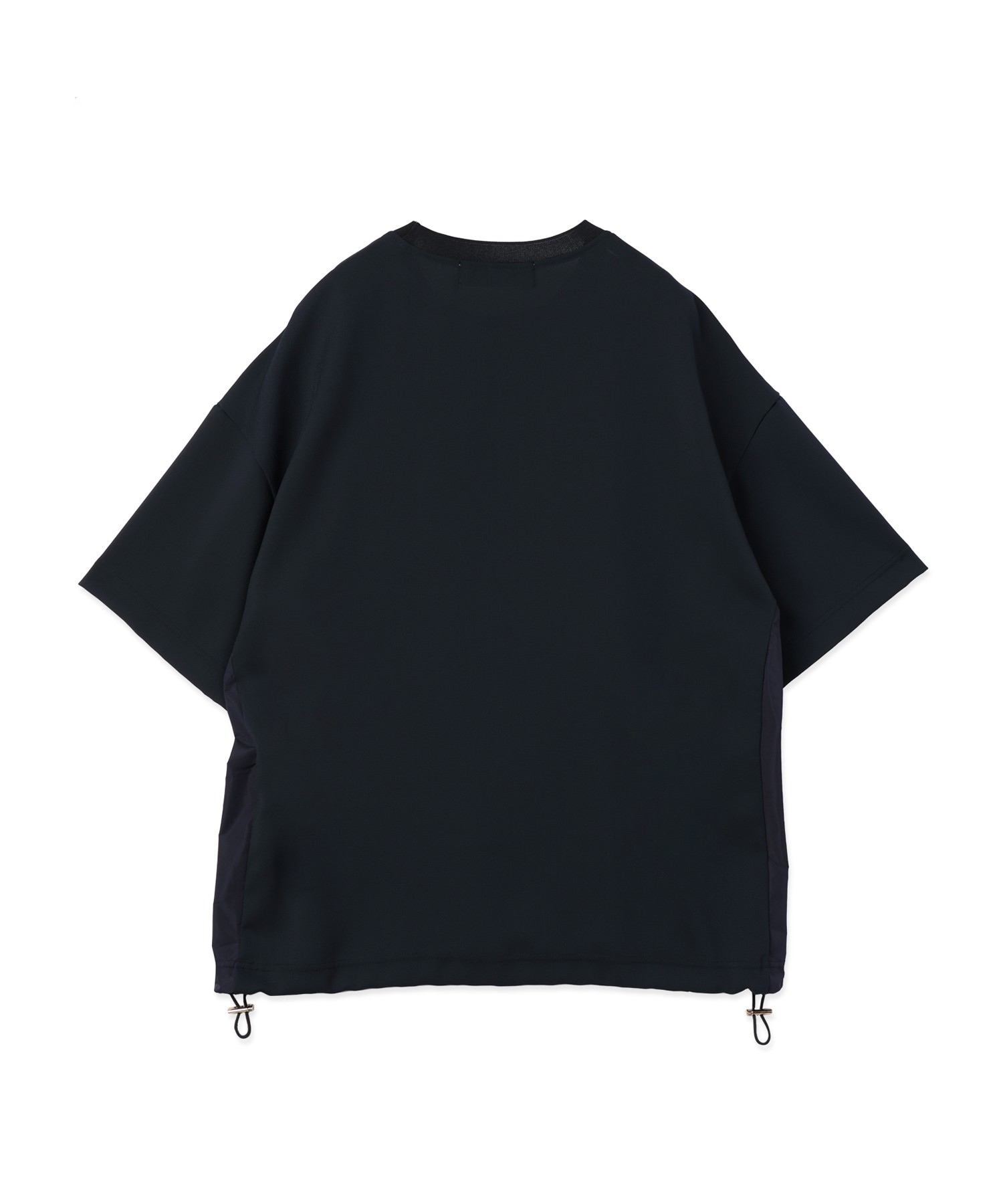 Dry Stretch Cloth Contrast Panel Short Sleeve Pullover