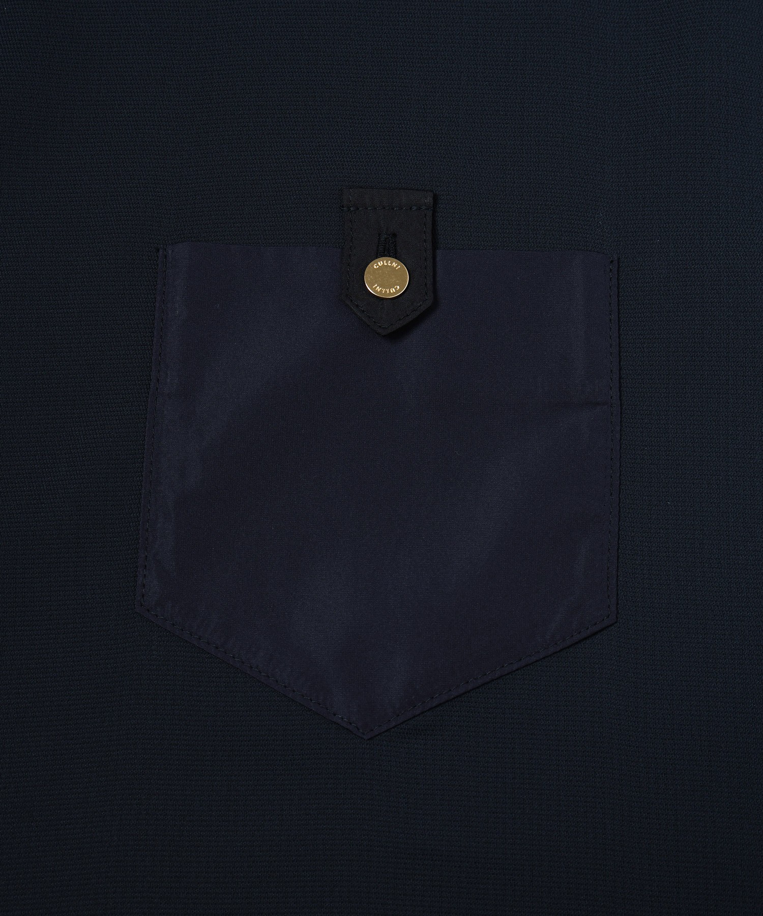 Dry Stretch Cloth Contrast Panel Short Sleeve Pullover