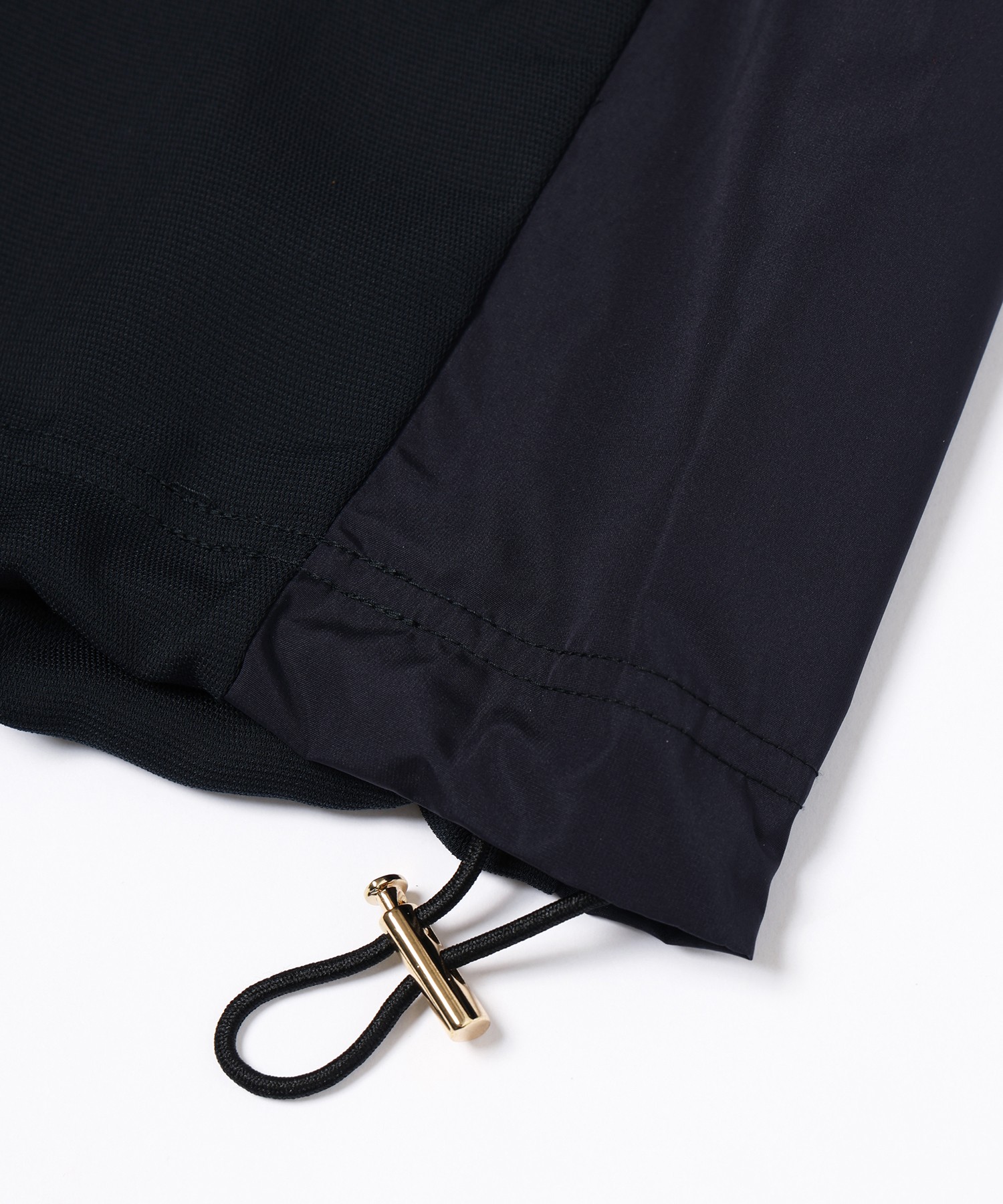 Dry Stretch Cloth Contrast Panel Short Sleeve Pullover