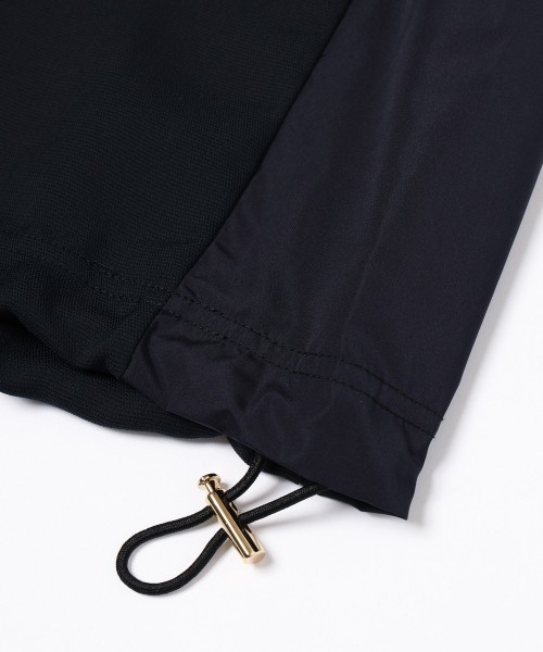 Dry Stretch Cloth Contrast Panel Short Sleeve Pullover