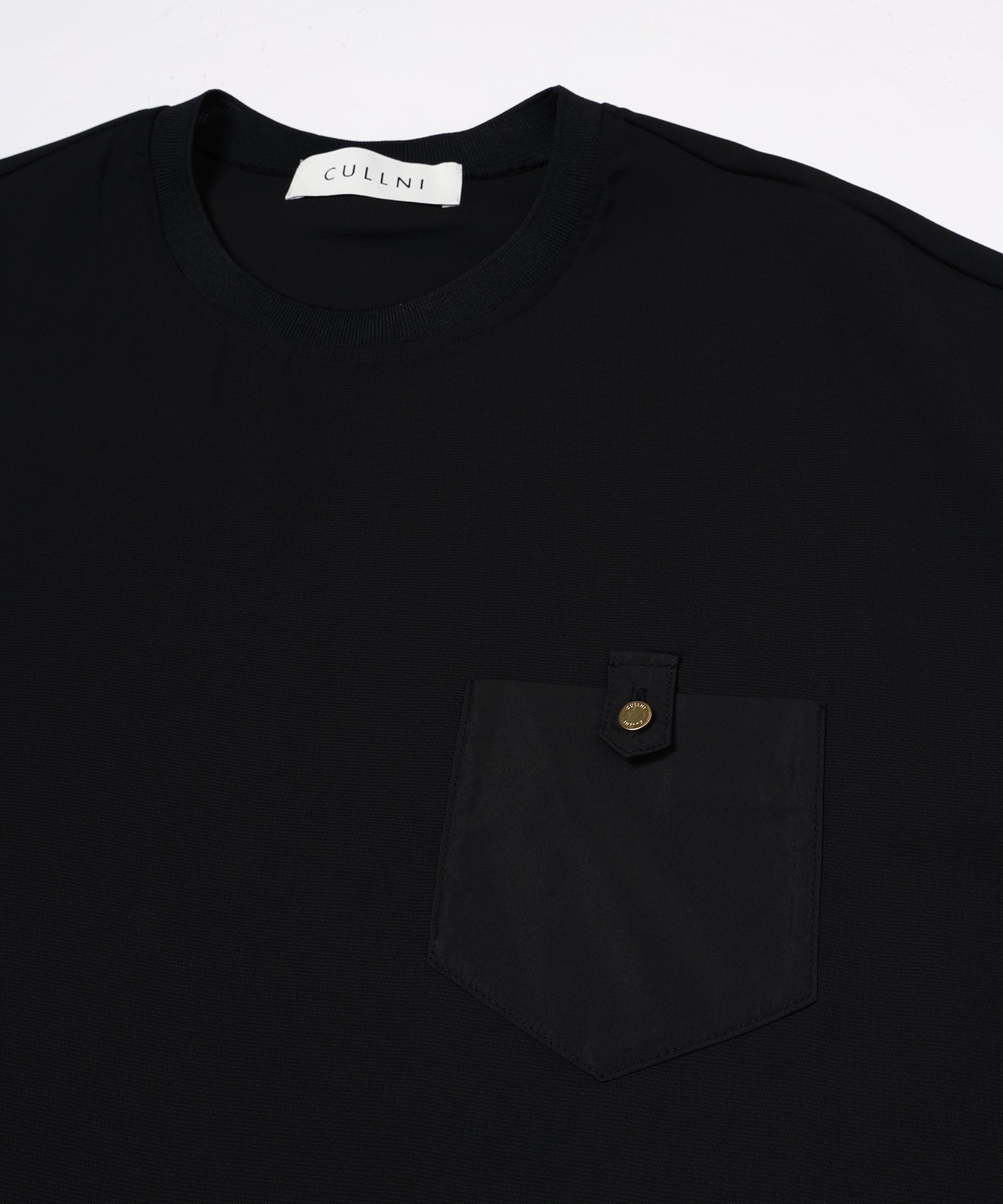 Dry Stretch Cloth Contrast Panel Short Sleeve Pullover
