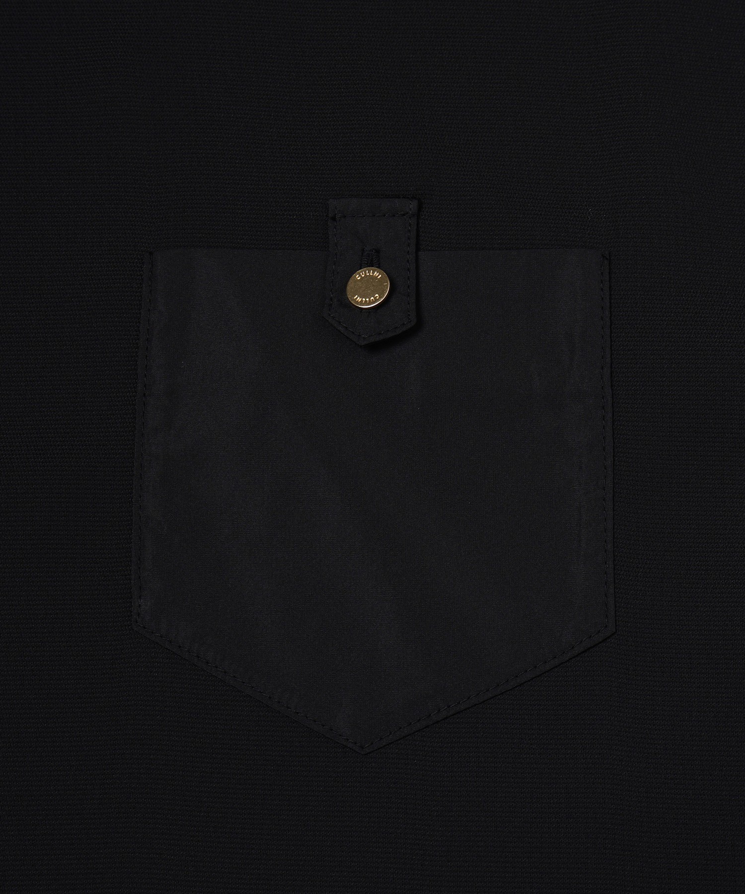 Dry Stretch Cloth Contrast Panel Short Sleeve Pullover