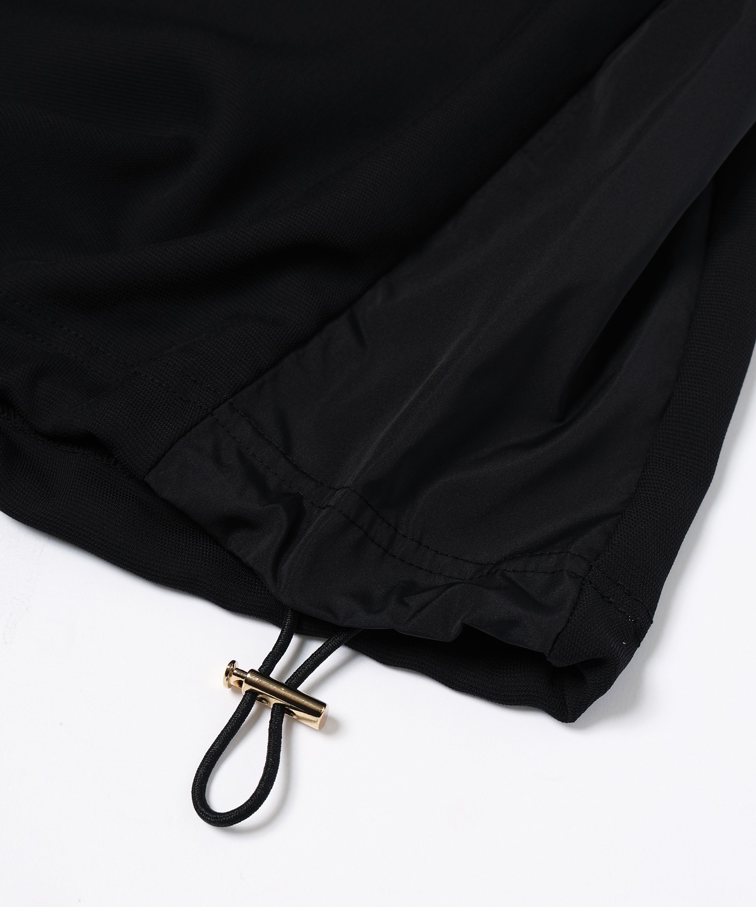 Dry Stretch Cloth Contrast Panel Short Sleeve Pullover