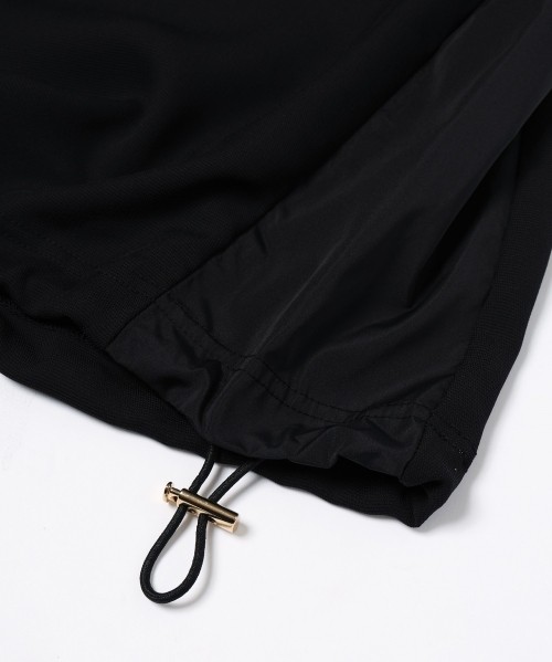 Dry Stretch Cloth Contrast Panel Short Sleeve Pullover