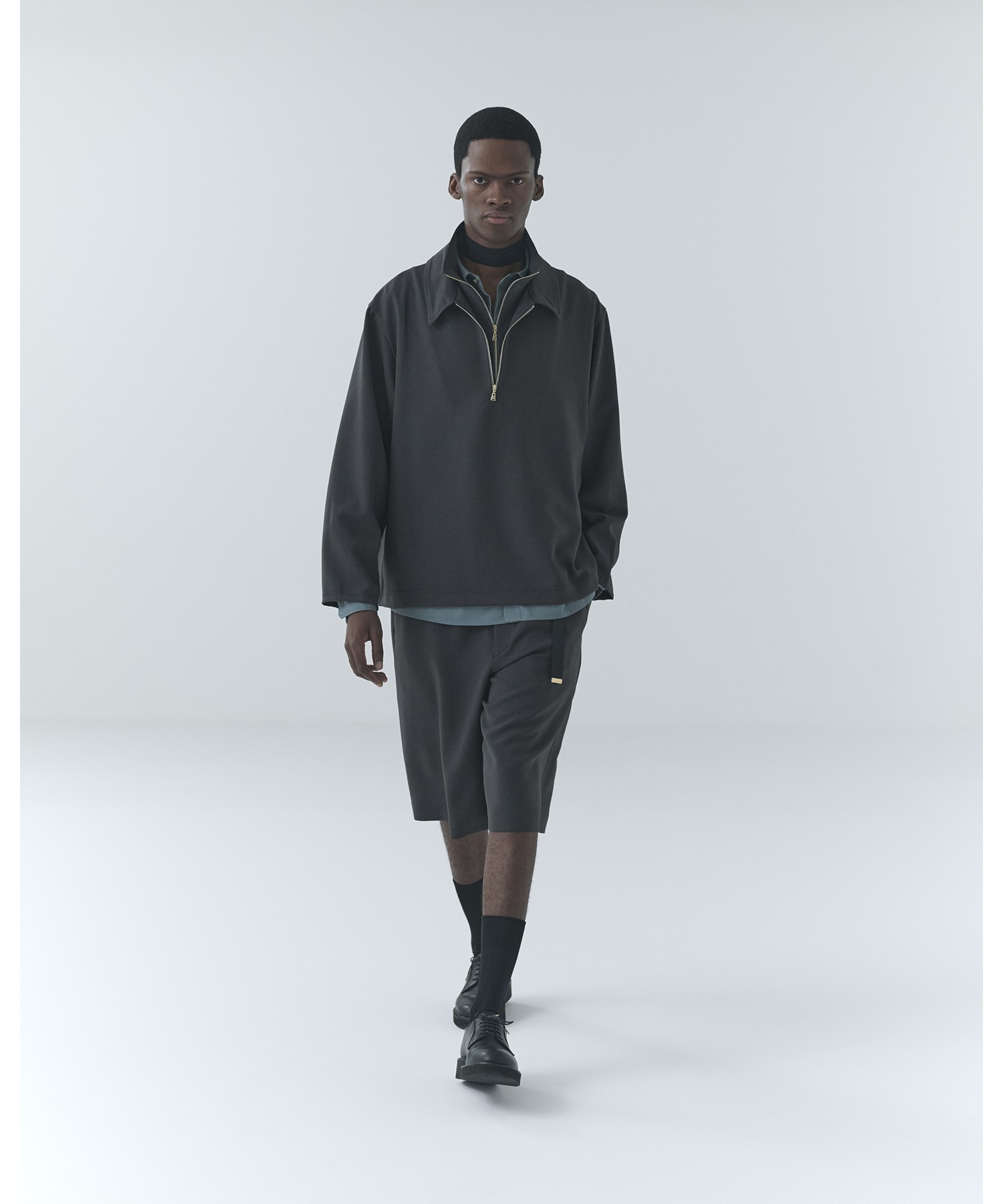 Relax Dry Stretch Half Zip Layerd Collar Pullover