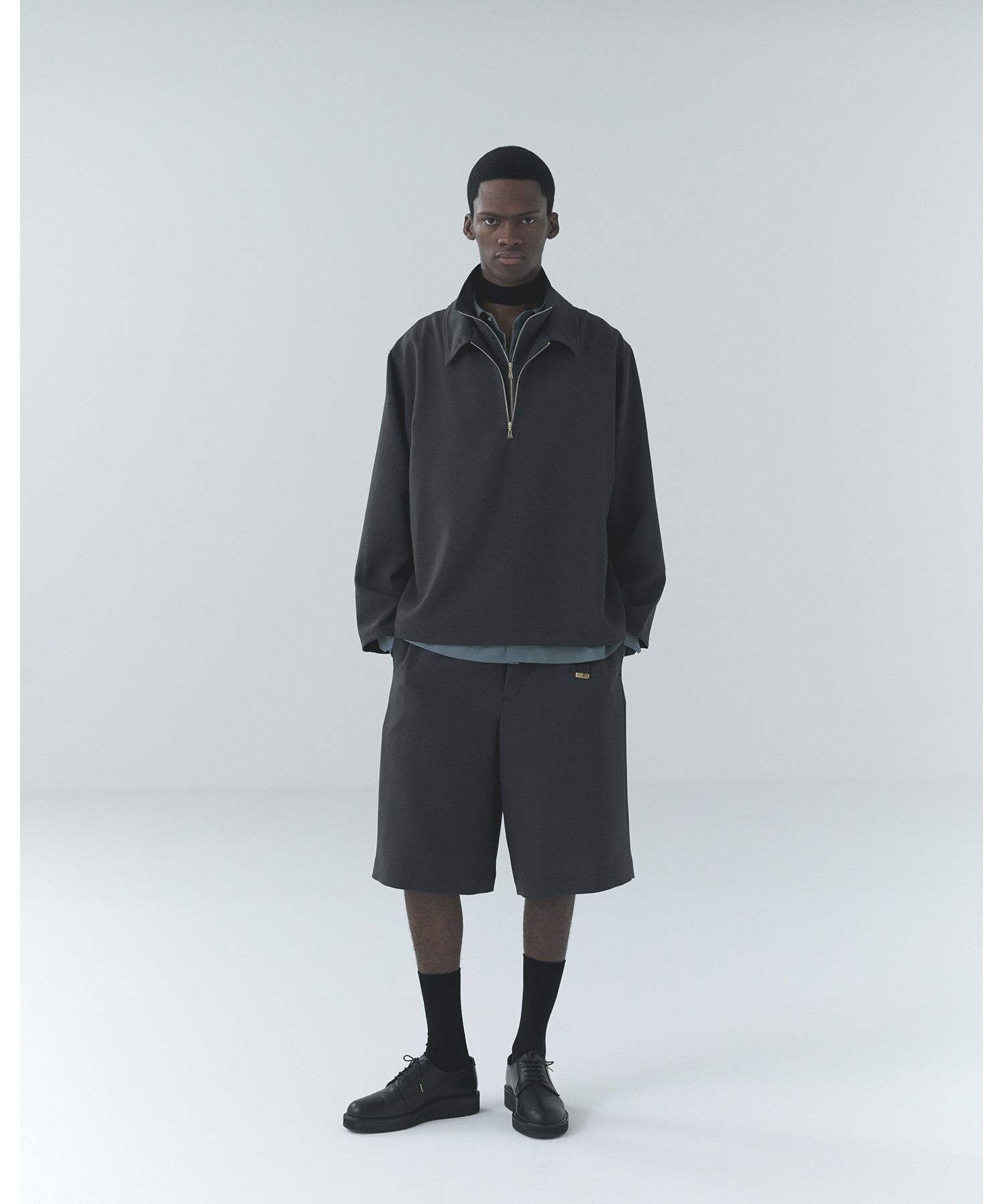 Relax Dry Stretch Half Zip Layerd Collar Pullover