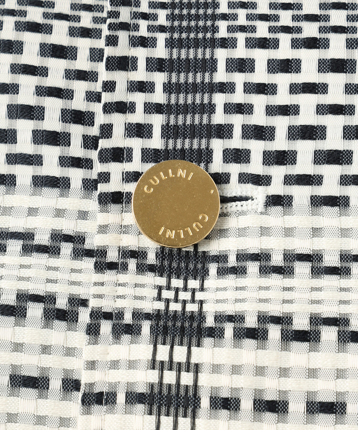 Sheer Tile Check Drawstring Short Sleeve Shirt