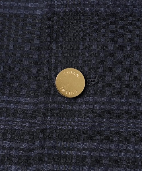 Sheer Tile Check Drawstring Short Sleeve Shirt