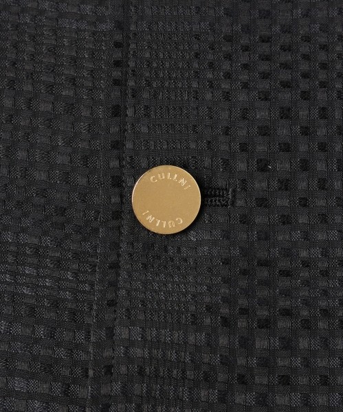 Sheer Tile Check Drawstring Short Sleeve Shirt