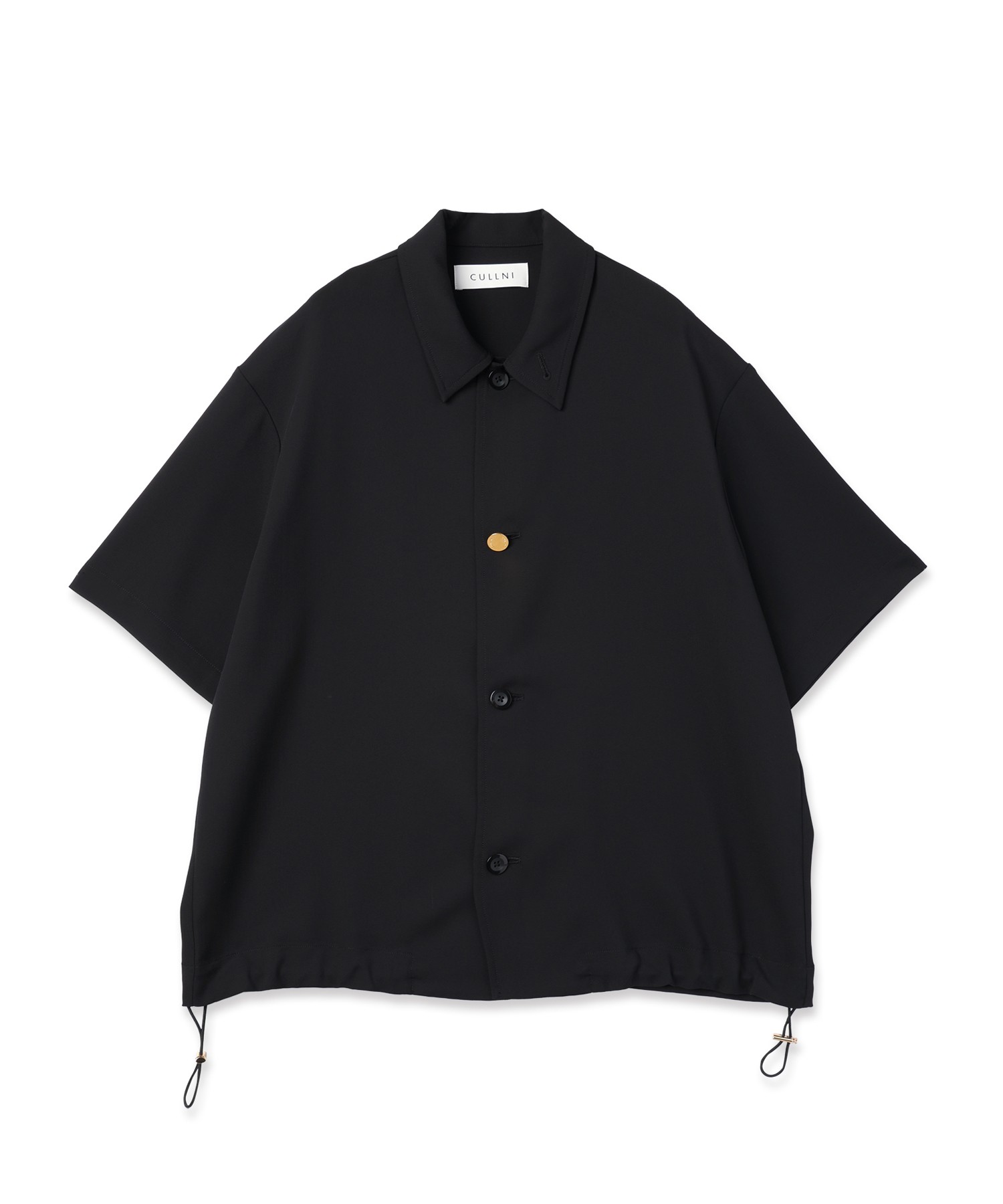 Dry Stretch Cloth Drawstring Short Sleeve Shirt