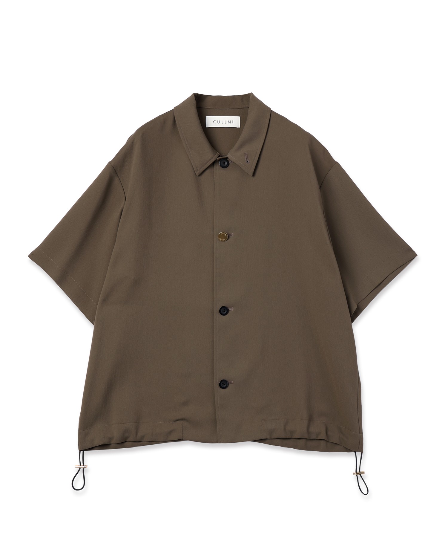 Dry Stretch Cloth Drawstring Short Sleeve Shirt