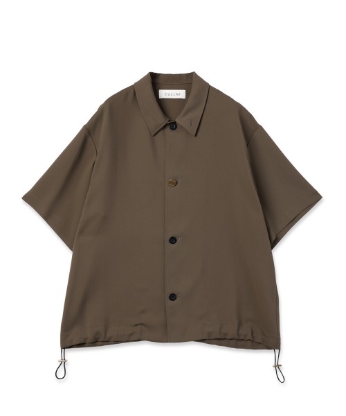 Dry Stretch Cloth Drawstring Short Sleeve Shirt
