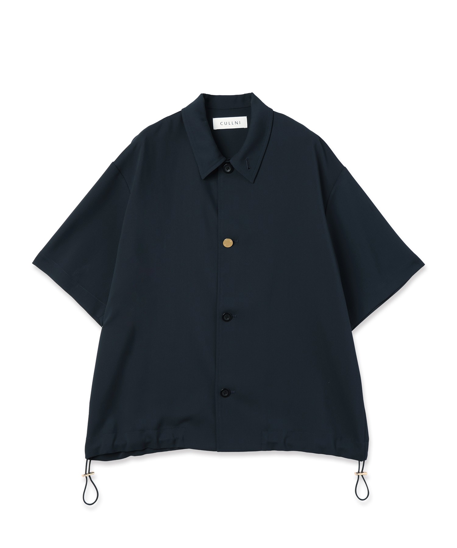 Dry Stretch Cloth Drawstring Short Sleeve Shirt
