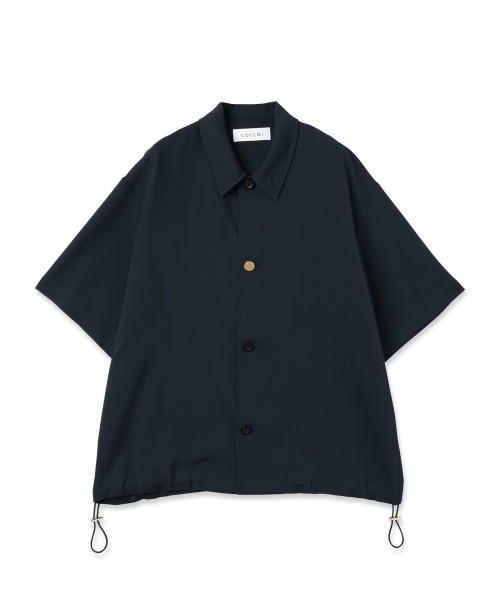 Dry Stretch Cloth Drawstring Short Sleeve Shirt