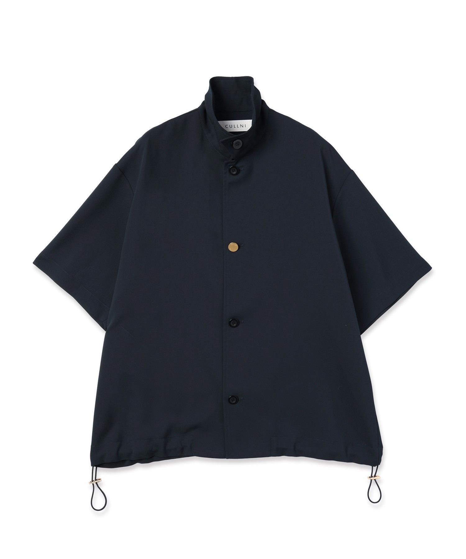 Dry Stretch Cloth Drawstring Short Sleeve Shirt