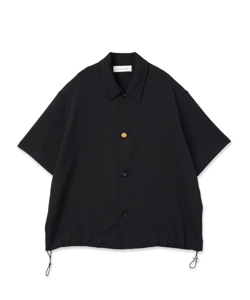 Dry Stretch Cloth Drawstring Short Sleeve Shirt