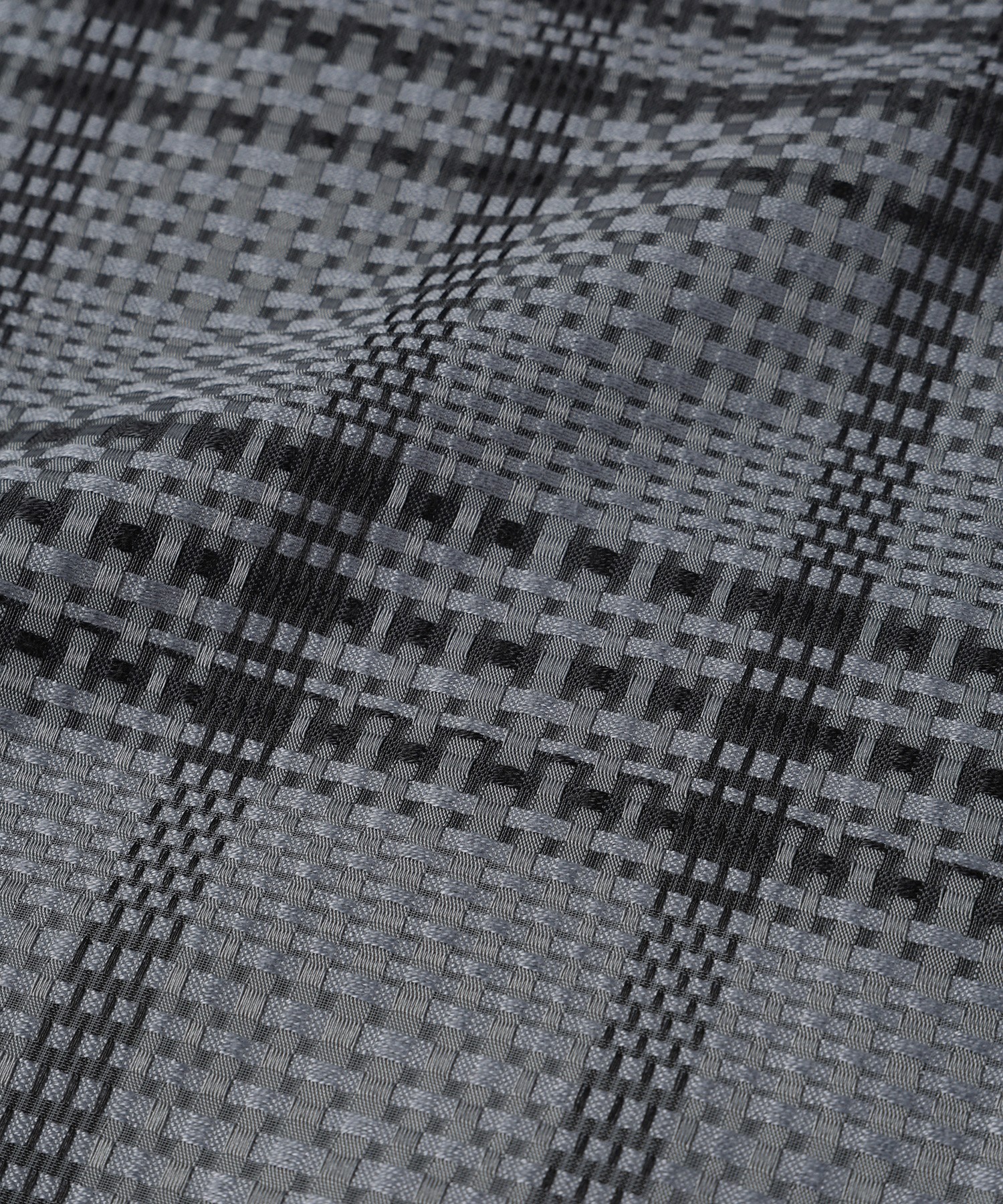 Sheer Tile Check Drawstring Short Sleeve Pullover