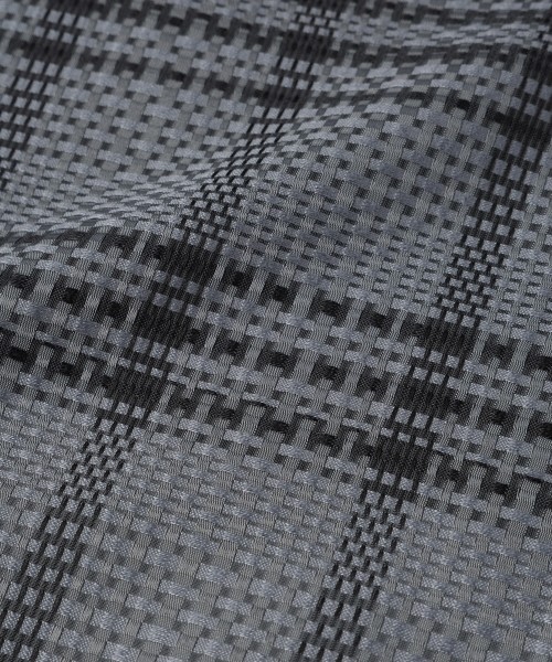 Sheer Tile Check Drawstring Short Sleeve Pullover