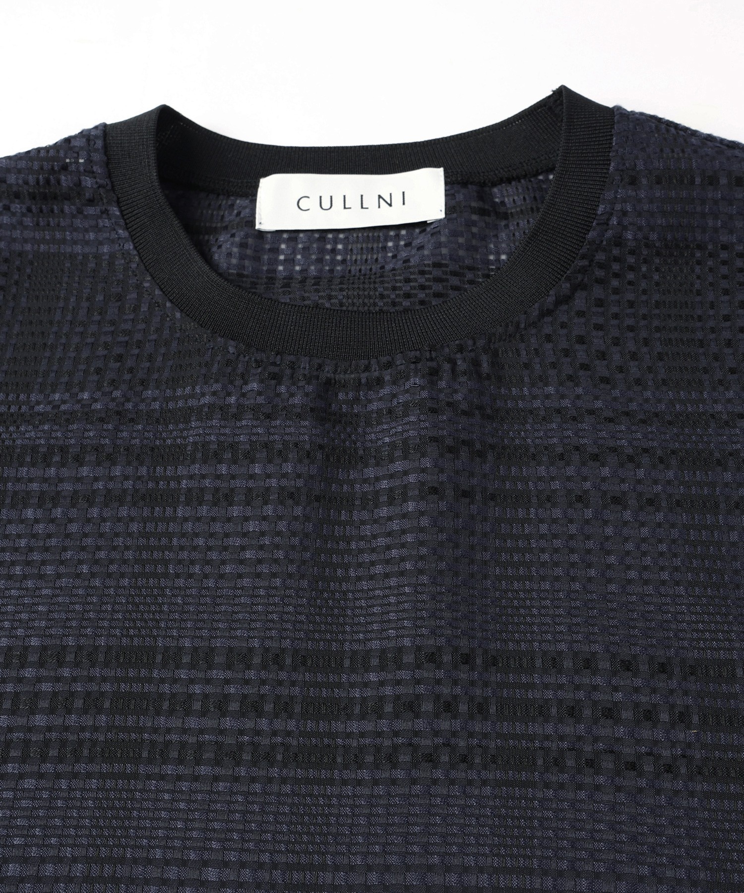 Sheer Tile Check Drawstring Short Sleeve Pullover