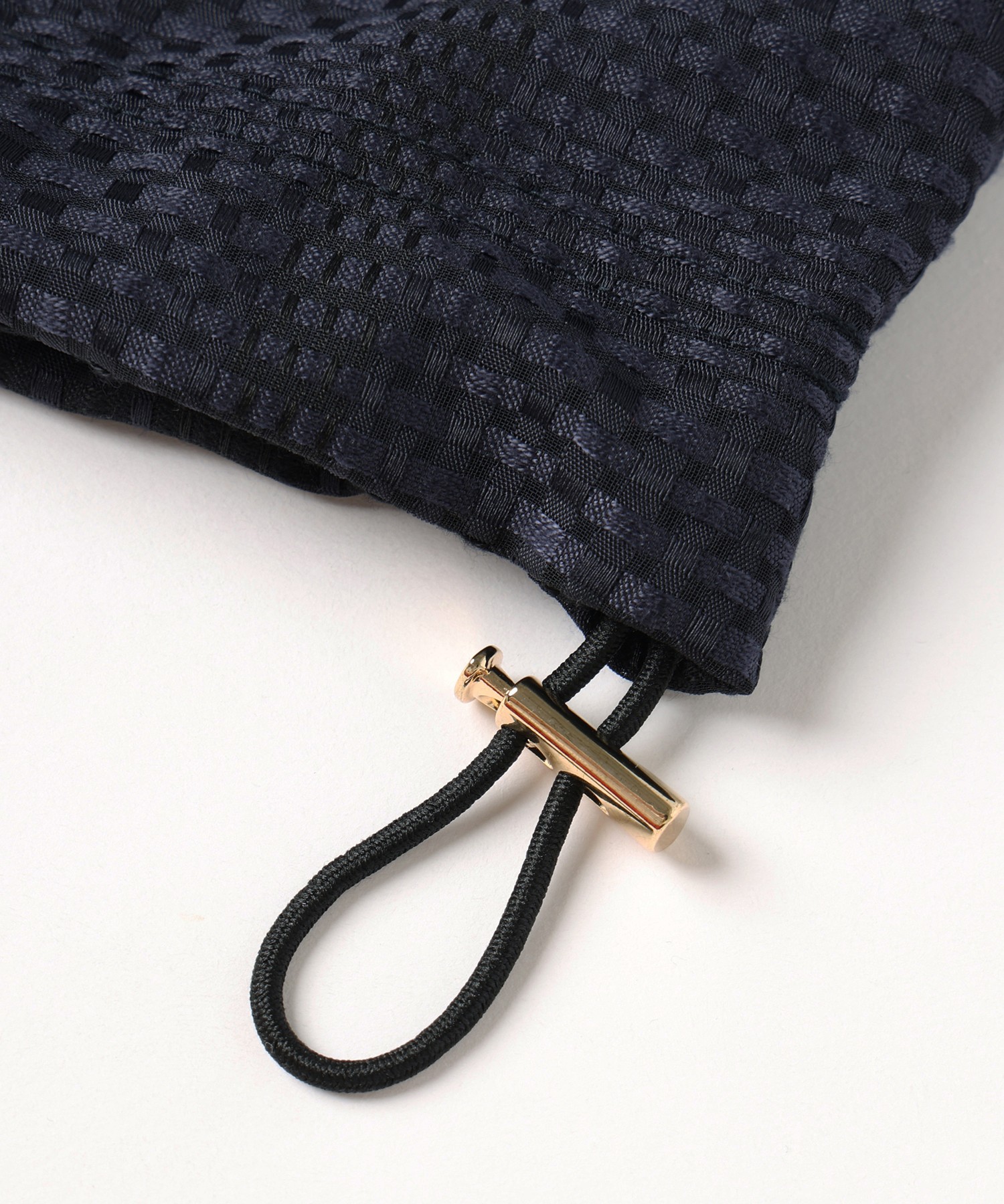 Sheer Tile Check Drawstring Short Sleeve Pullover