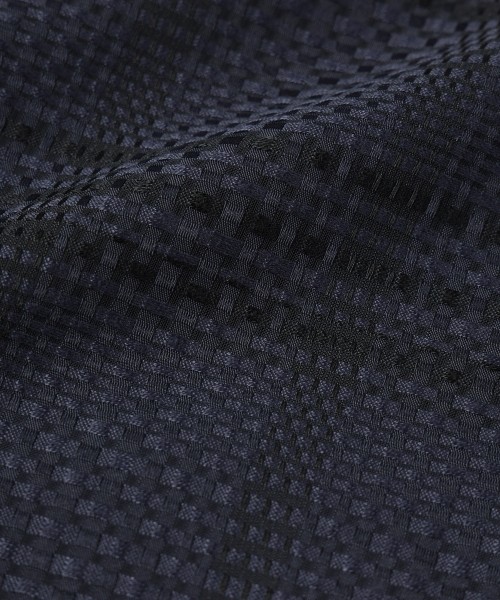 Sheer Tile Check Drawstring Short Sleeve Pullover