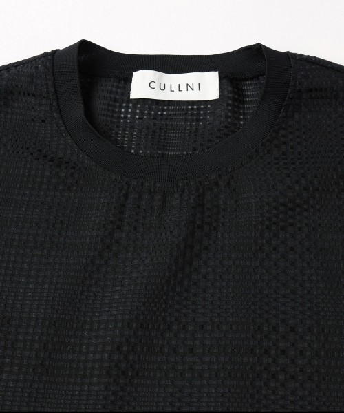 Sheer Tile Check Drawstring Short Sleeve Pullover