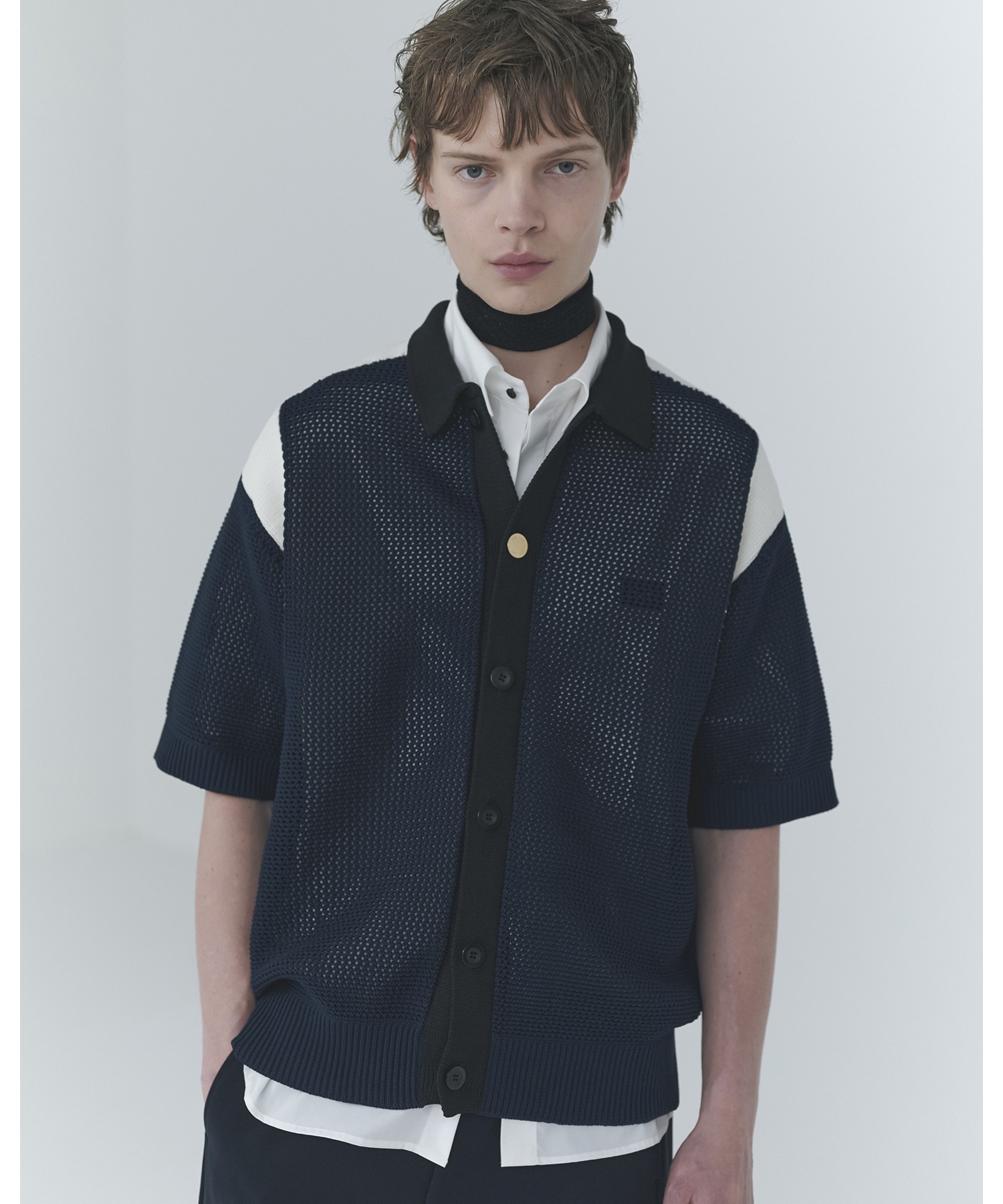 Mesh Knit Short Sleeve Jacket