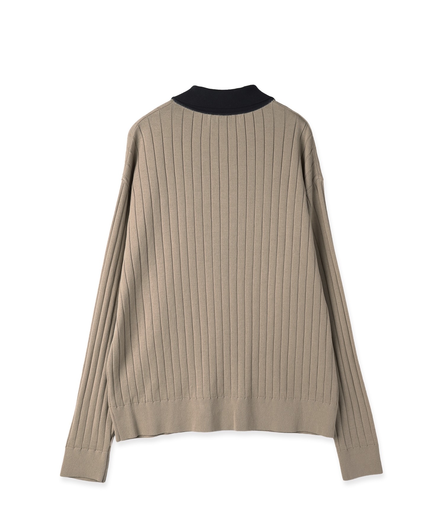 Wide Rib Skipper Collar Knit Pullover