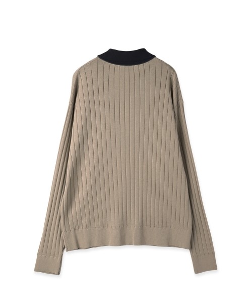 Wide Rib Skipper Collar Knit Pullover