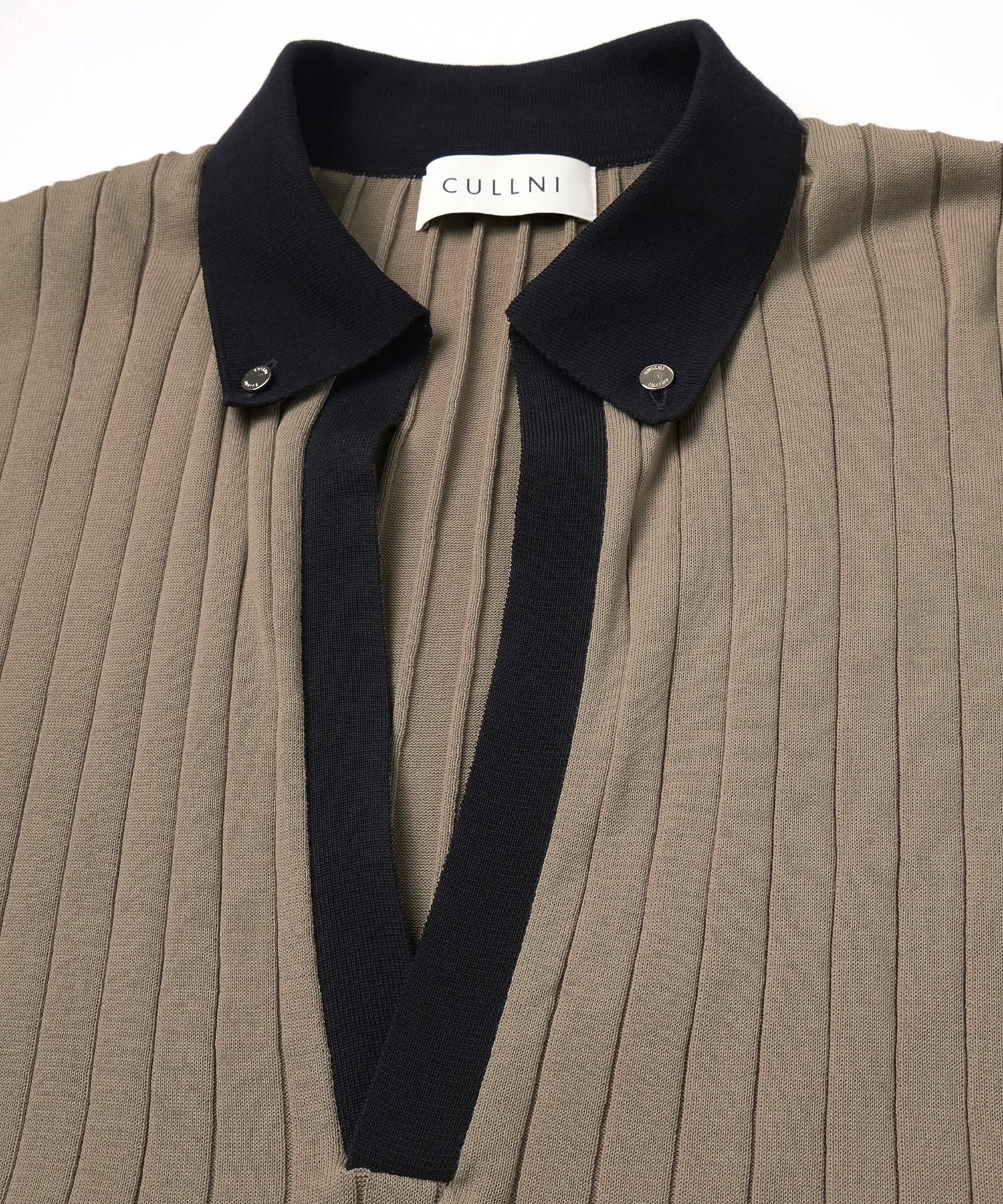 Wide Rib Skipper Collar Knit Pullover