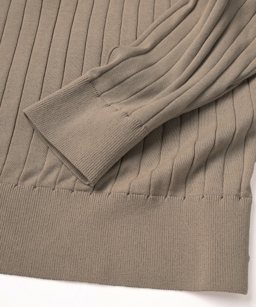 Wide Rib Skipper Collar Knit Pullover