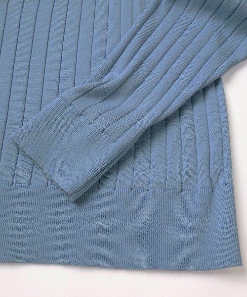 Wide Rib Skipper Collar Knit Pullover