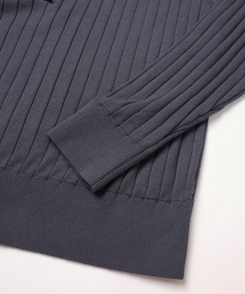 Wide Rib Skipper Collar Knit Pullover