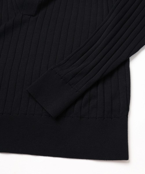 Wide Rib Skipper Collar Knit Pullover