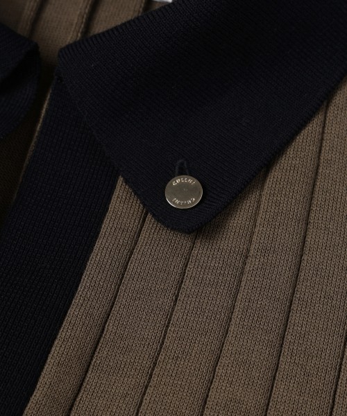 Wide Rib Skipper Collar Short Sleeve Knit