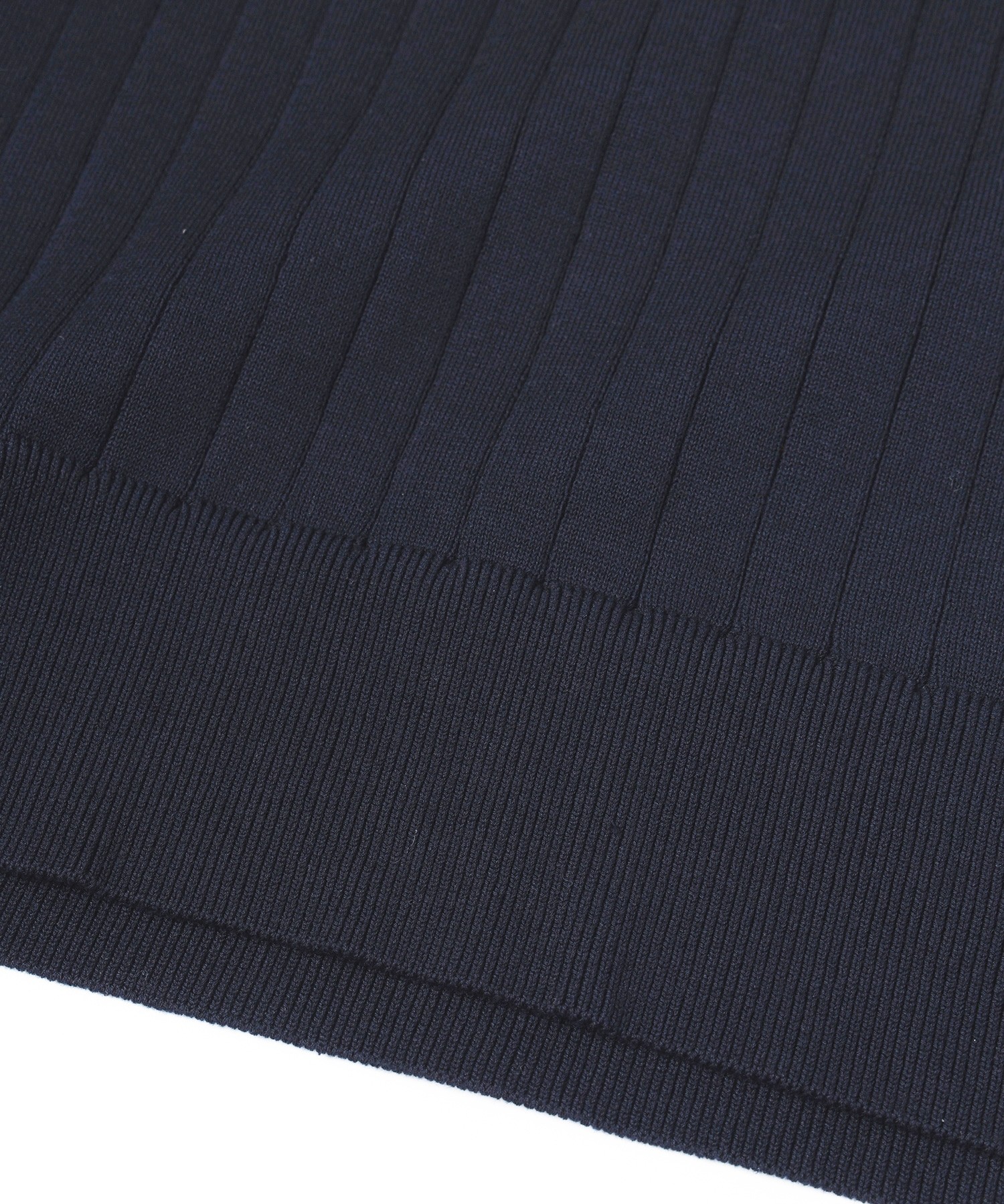 Wide Rib Skipper Collar Short Sleeve Knit