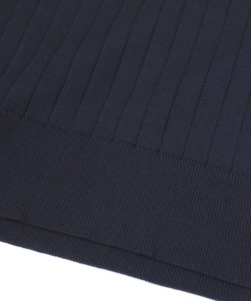 Wide Rib Skipper Collar Short Sleeve Knit