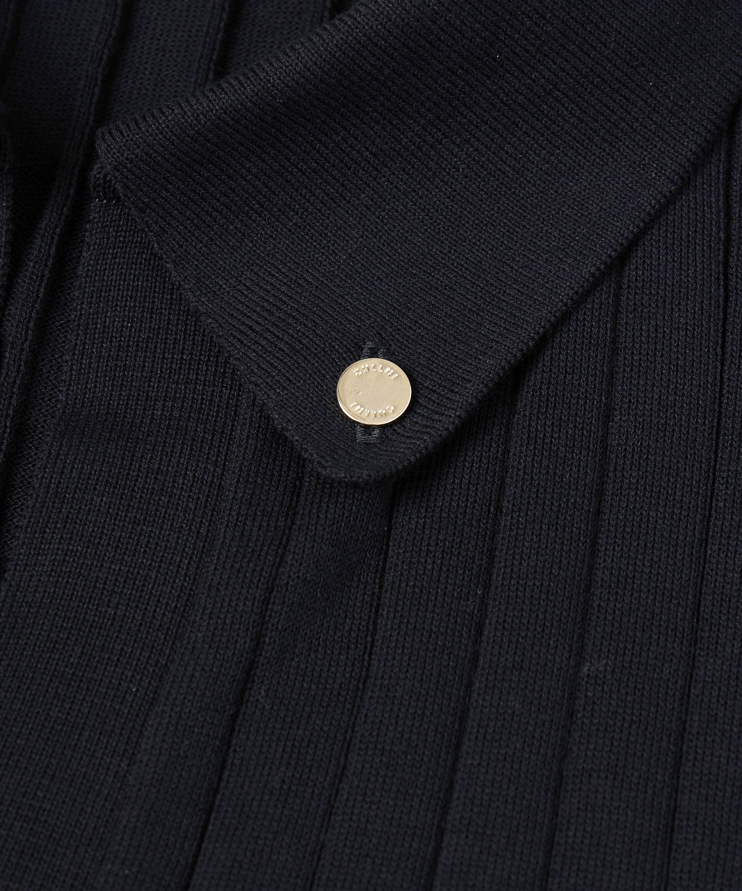 Wide Rib Skipper Collar Short Sleeve Knit